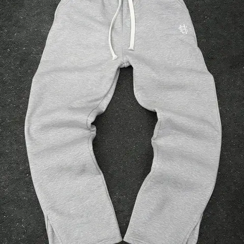 Men's Cleanfit Essential Heavyweight Fleece Joggers, Drawstring Waist, Side Slit Cuffs, Minimal Embroidered Logo, Casual Spring Fall Wear