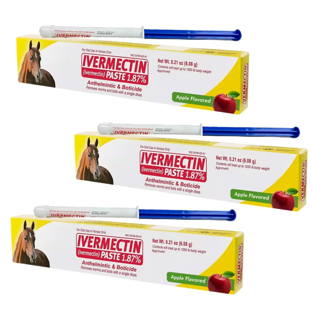 Durvet Equine Oral Care Paste - 1.87% Apple Flavor, Farm Animal Horse Wellness Wormer Aid