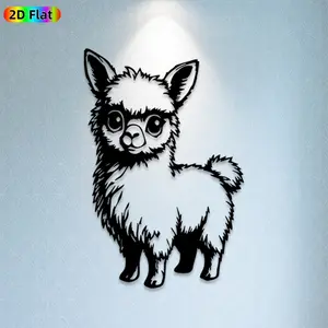 1pc Llama Metal Wall Art, Adorable Llama Statue Mural, Ideal Gift for New Year, Easter, Llama Decor Enthusiasts, Weather-Resistant Metal Wall Decor Wall Sculptures, Perfect for Living Room Wall & Garden Fence, Charming Animal-Inspired Home Decor