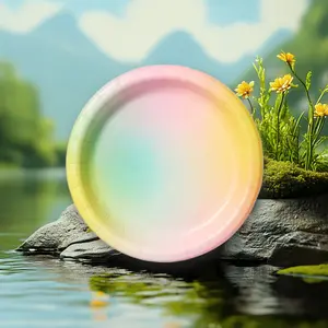 20ct Pastel Gradient Snack Plates - for Parties, Spritz, Disposable, 20 Count