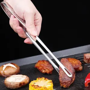 Long Stainless Steel Kitchen Tongs, Non-Slip Heat Resistant BBQ Grill Tongs for Steak Seafood Buffet Salad Barbecue Utensils Cooking Tools