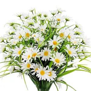 Artificial Silk Daisy Flowers, Fake Daisies Plastic Plants, Faux Wildflowers for Home Decor, Outdoor UV Resistant, Indoor & Outdoor Use, Home Decoration Bouquet