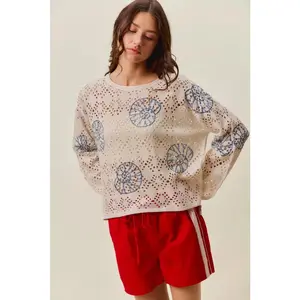 SO ME Seashell Lightweight Sweater Top
