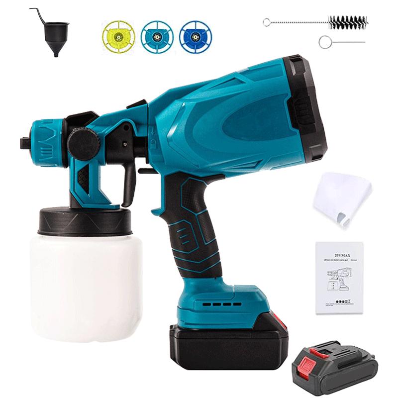 Cordless Paint Sprayer,600W Paint Sprayer Gun with 2 * 2000mAh Batteries,1000ML Container,Handheld HVLP Paint Sprayer for Home Interior and Exterior,3 Patterns Electric Paint Sprayer for Fencing and Decking
