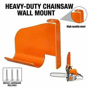 Heavy Duty Chainsaw Wall Mount Bracket - High-Resistance Steel Wall Mounting Bracket Racks & Displays, Power Tool Organizer, Tool Storage Organiser with Curved Hook, Creates Cleaner Workspace, Great Gift for Dads/Birthdays