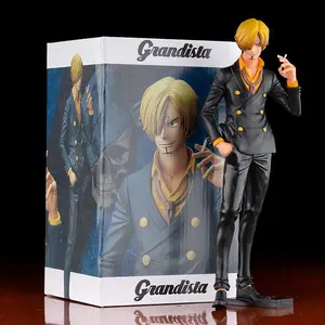 27cm One Piece Anime Figure Vinsmoke Sanji Smoking Insert Grandista PVC Action Figures Model Dolls Toys Kids Birthday Gift