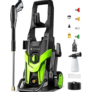 FOTING 2026Upgraded Electric Pressure Washer 4300PSI with 4 Quick Connect Nozzles Inlet Hose Filter Foam Cannon for Cars Fences Driveways Home Cleaning Green,Valentine's Day,Gift