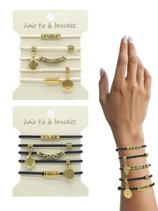 Glitter Leaf Design Elastic Hair Ties, Hair Accessories for Women & Girls, Minimalist Headwear Suitable for Thick Hair