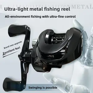 Water drop wheel anti-fried line ultra-light long-distance projection magnetic brake micro-object Luya wheel universal fishing line metal fish wheel