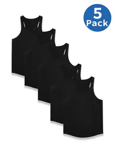 5-Pack Men‘s Essential Cotton Tank Tops, Racerback Undershirts, Multi-Purpose Athletic Activewear for Workout, Running, and Everyday Casual Wear