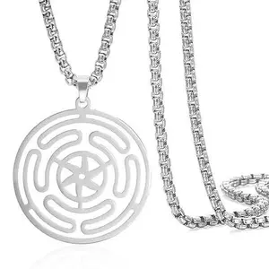 Wheel of Hecate Necklace, 20" Snake Chain and 25mm Strophalos of Hekate Pendant,hecate necklace