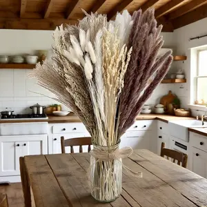 Boho Style Dried Flower Bouquet Set for Room Decorations, Minimalist Aesthetic Home Decor