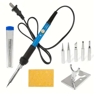 Electric Soldering Iron Kit with Temperature Adjustment – Adjustable Heat Welding Pen with On/Off Switch, Electronic Repair Tool Set for Circuit Board, DIY, Home Repair, Durable, Fast Heating, Precision Soldering Tool for Electronics, Wiring, and Househol