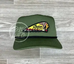 Indian Motorcycle Chief Headdress (Yellow) on Retro Rope Hat