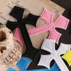 Gothic Cross Iron Patch Set 11pcs, Mini Meaningful Heat Resistant Sewing Embroidery Patches, DIY Decorative Stickers for Clothes Jackets Hats