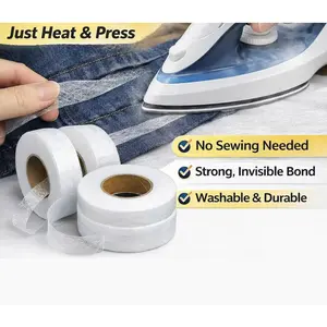 Fabric Tape for Repairs – Double Sided Fusible Interfacing Roll, Hem Tape for Clothes, Sewing Fix, Washable & Strong Hold