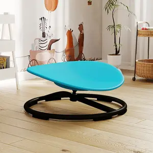 Sensory Balance 360 Spinning Chair Helps Increase Balance and Concentration  Blue Black Polyethylene Material Safe for Kids with Autism ADHD Round Room