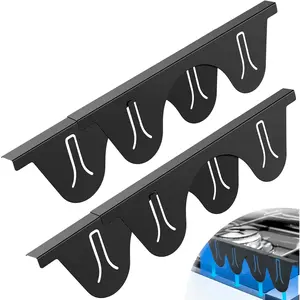 Stainless Steel Stove Gap Covers, Stove Gap Guard, Heat Resistant, Easy to Clean, Fits Stove & Countertop Gaps, Adjustable Length 13.8" to 27.5", Width 0.79" (Black)