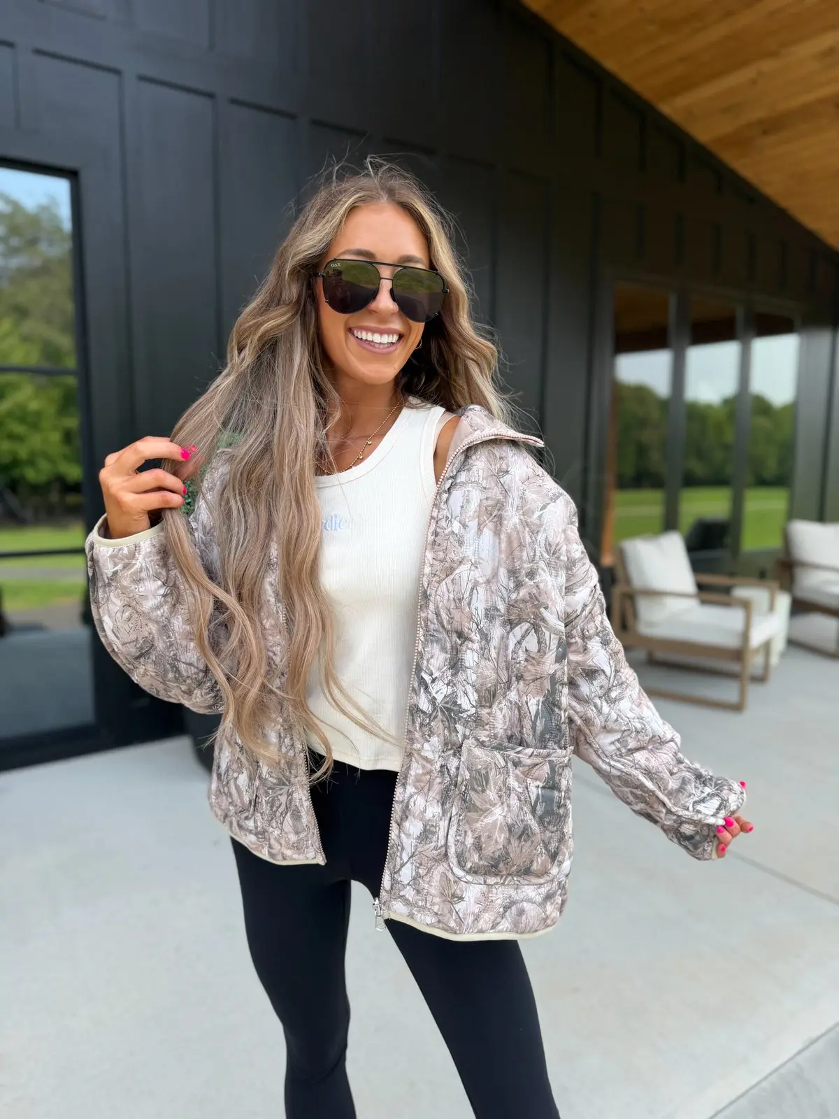 BIRDIE Cozy Cloud Jacket in Dark Camo