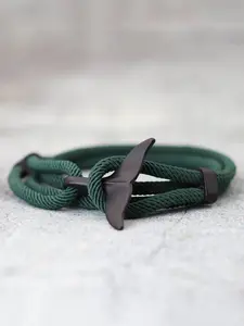 Unisex Simple Style Plain Color Whale Tail Design Braided Layered Polyamide Material Bracelet, Casual Trendy Adjustable Fit Bracelet, Fashionable Accessories for Daily & Party & Back To School