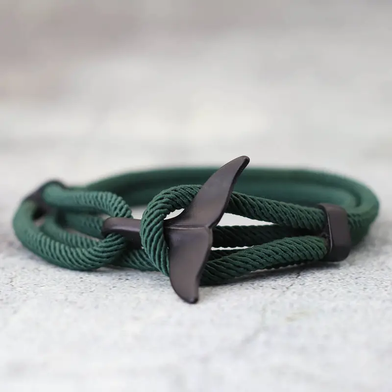Unisex Simple Style Plain Color Whale Tail Design Braided Layered Polyamide Material Bracelet, Casual Trendy Adjustable Fit Bracelet, Fashionable Accessories for Daily & Party & Back To School, Braided Bracelets, Bracelet Jewelry