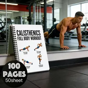 100 Page Training Log Book, Ideal for Fitness Beginners, Bodyweight Workout Tracker Notebook, Essential Gym Journal for Newbies