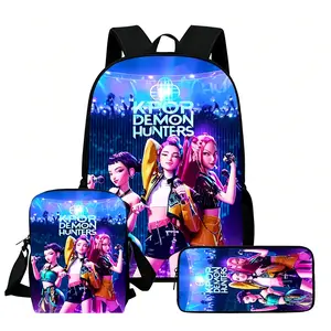 2026 New 3D K-POP Witch HuntersSchool Bag Pen Case Shoulder BagThree-piece Print Set