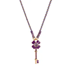 Key Styling Open Your Mood People's Day Gifts Colorful Dopamine Love Clover Pendant Drip Oil Fashion Women's Clavicle Necklace Jewelry