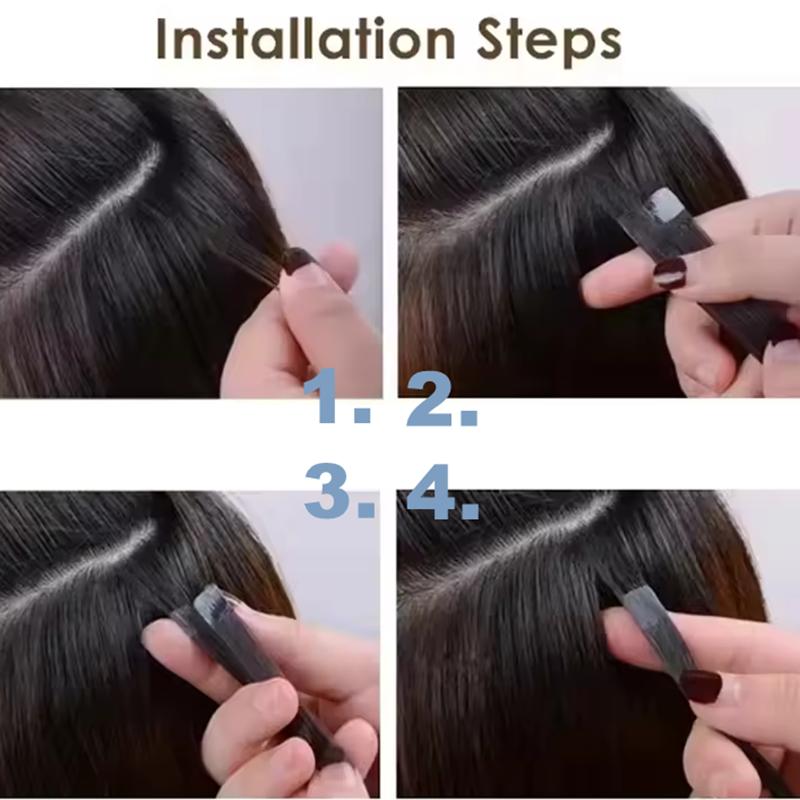 3*0.8cm Mini Tape In Hair Extensions Human Hair,Tape In Hair Extensions,10PCS/Pack,12inch-24inch Long Hair Extensions,Brazilian Remy Hair Extensions,Black/Brown/Blonde Hair Extensions For Women Add Volume,Daily Hair Extensions,Natural Invisible Hair