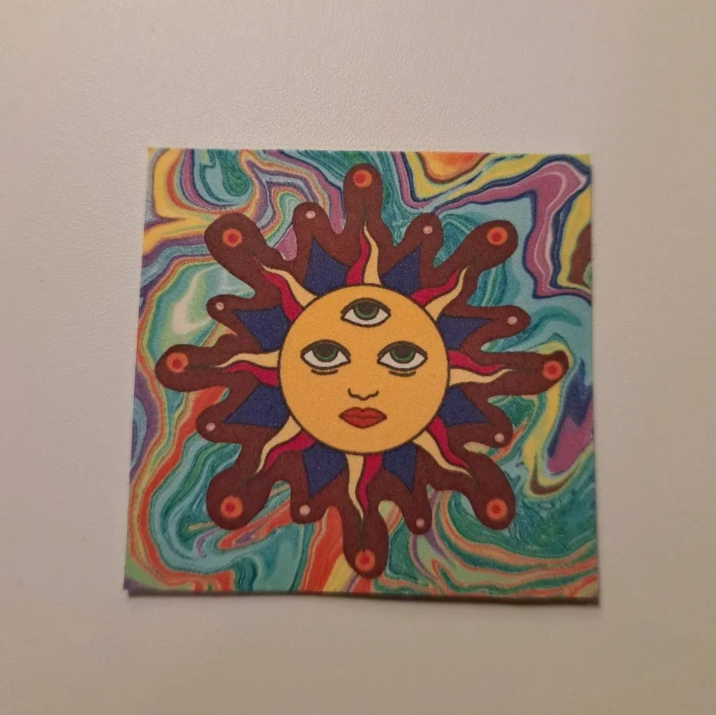 Third Eye Sun sticker by SamAcidity, waterproof stickers, cool sun stickers, trippy third eye sticker, trippy stickershop designs, third Eye