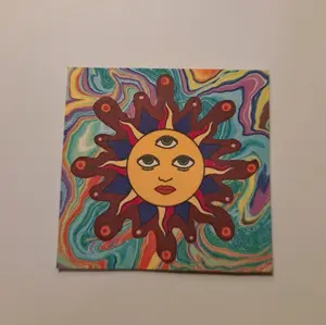 Third Eye Sun sticker by SamAcidity, waterproof stickers, cool sun stickers, trippy third eye sticker, trippy stickershop designs, third Eye