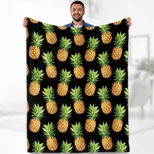 Pineapple Tropical Fruits Blanket Gifts - Soft Warm Lightweight Fleece Cozy Fuzzy Blankets for Women Kids adults Girls  60×80