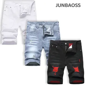 JUNBAOSS Men's (1,3)Pack Slim Fit Stretch Denim Shorts Ripped Skinny Jean Shorts for Men, Distressed Fashion Straight Comfort Flex Waist Short Denim Jean, Menswear Classic Street Style Cotton Fabric Jean Natural Hipster Personalized Stylish Jeans