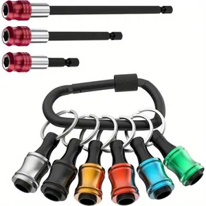 6PCS Bit Holders 1/4 Socket and 3pcs Magnetic Drill Screwdriver Bit Extension Set, Hex Shank Screwdriver Bit Holder for Impact Driver Drill Bit Keychain Extension Bar Quick Release Easy Change, Screwdriver Bit Holders for Tools, Car Interior Accessories s
