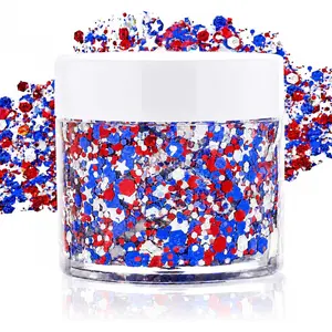 Red White Blue Face Glitter Gel for Memorial Day,4th of July USA Patriotic 250th Hair Glitter for Kids,Fourth of July Outfits for Women,Body Glitter for Softball Football Game Day