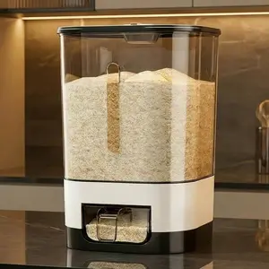 14/25LBS Rice Dispenser, Large Grain Container Storage with Lid Measuring Cylinder，Airtight Food Storage Containers，Reusable, Insect & Moisture Proof，for kitchen organizations and pantries, containing dry grains