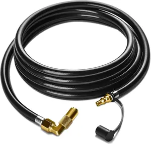 GasXpert Improved Propane Quick Connect Hose for RV to Grill, 12FT RV Propane Hose with Blackstone Propane Elbow Adapter, Fit for Blackstone 22 Inch Griddle & 17" Grill