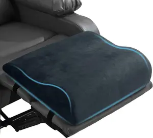 Extra Large Recliner Leg Pillow, Memory Foam Foot Rest Cushion with Adjustable Straps, Recliner Footrest Extender, Grey
