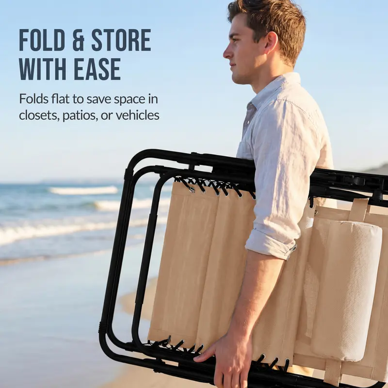 ZenLounger folds flat easy storage
