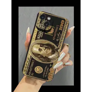 Fashionable Money Golden Design Pattern Liquid Silicone Mobile Phone Case Full-Body Protection Shockproof Anti-Fall TPU Soft Rubber Case Compatible With IPhone 11/12/13/14/15/15pro/15 Plus/15 Promax/7plus/8plus/X/Xs Max/Xr/11pro/12pro/13pro/14pro/12mini/1