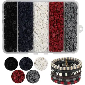 3500 count Multicolor Clay Beads for Bracelets Making 6mm Heishi Polymer Clay Bead, Flat Round Disc for  Making