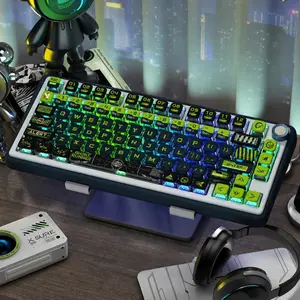 Ghost Runner Themed 4-Side Shine-Through Dye-Sublimated Keycaps, 122 Keys, Gaming Enthusiast Custom Edition, OEM Profile, Compatible With Mechanical Keyboards, Keycaps Only, No Keyboard Included