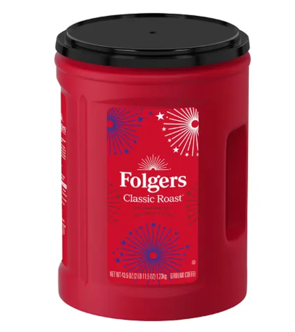 Folgers Classic Medium-Roast Ground Coffee, Premium Coffee for Daily Brewing & Morning Enjoyment