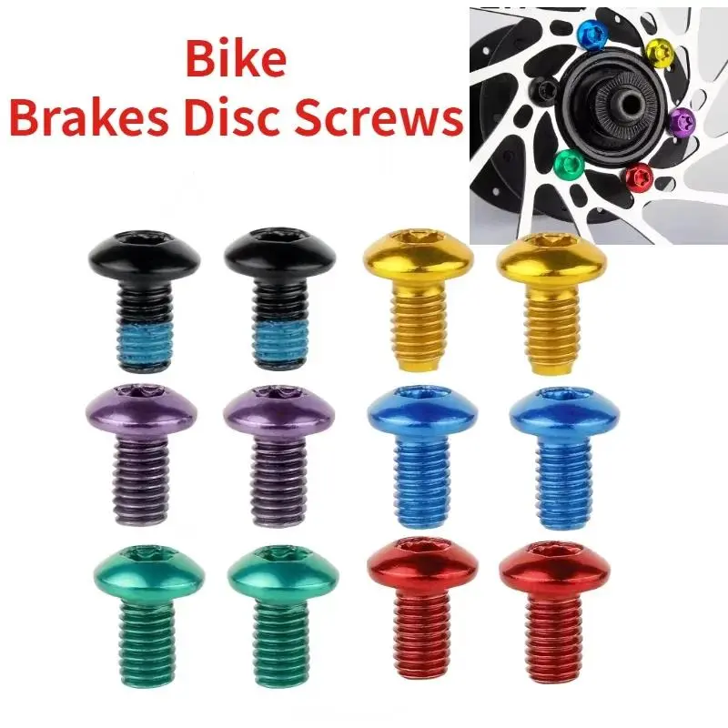 12pcs Bicycle Color Disc Screws M5x9mm T25 Bicycle Brake Pad Disc Fixed Mounting Screws Bicycle Brake Rotor Screws Bike Parts