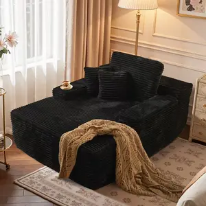 67'' Indoor Oversized Upholstered Boneless Chaise Lounge Chair - Deep Seat Sleeper Couch, Cloud Couch, No-Assembly Living Room Sofa Bed