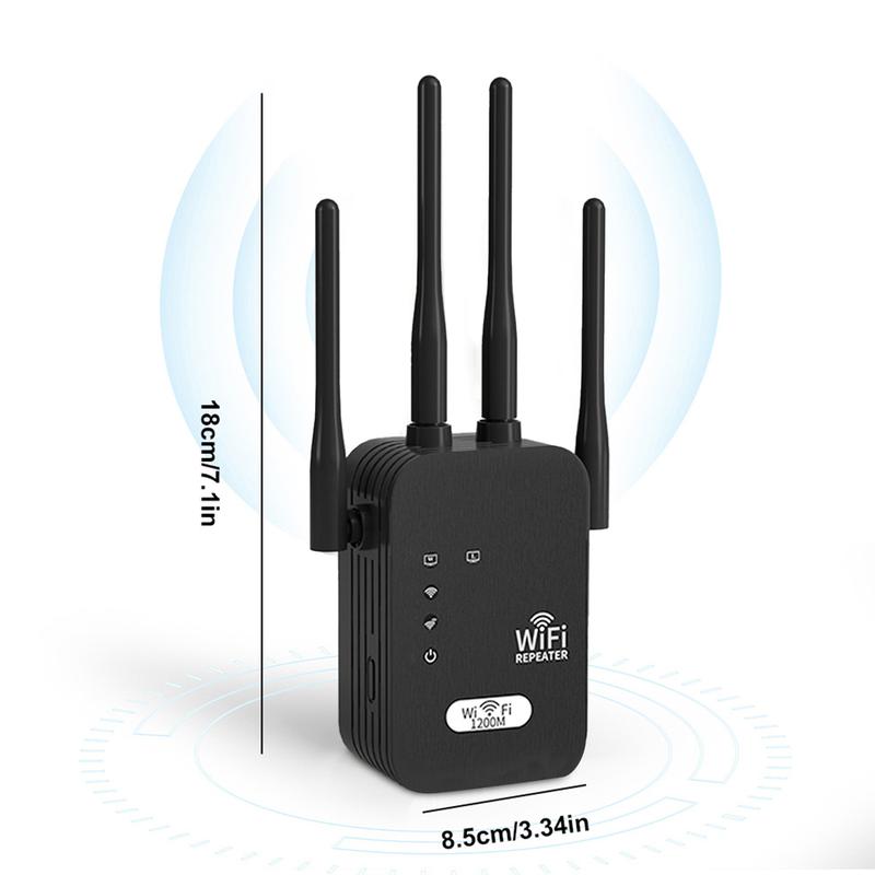 WiFi Extender 2025, 1200Mbps Dual Band (5GHz/2.4GHz) Signal Booster, Covers 10,000 sq. ft & 50 Devices, Repeater with Ethernet Port for Home, Gifts