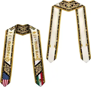 Customized Mexican Graduation Sash 2025, Personalized Mexican American Flag Stole, Mexico Graduation Stole Class of 2025, Graduation Gifts