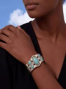 Boho Style Turquoise Cuff Bangle, Vintage Adjustable Open Bangle for Women & Girls, Trendy Jewelry, Birthday Gift, Stackable Bracelets