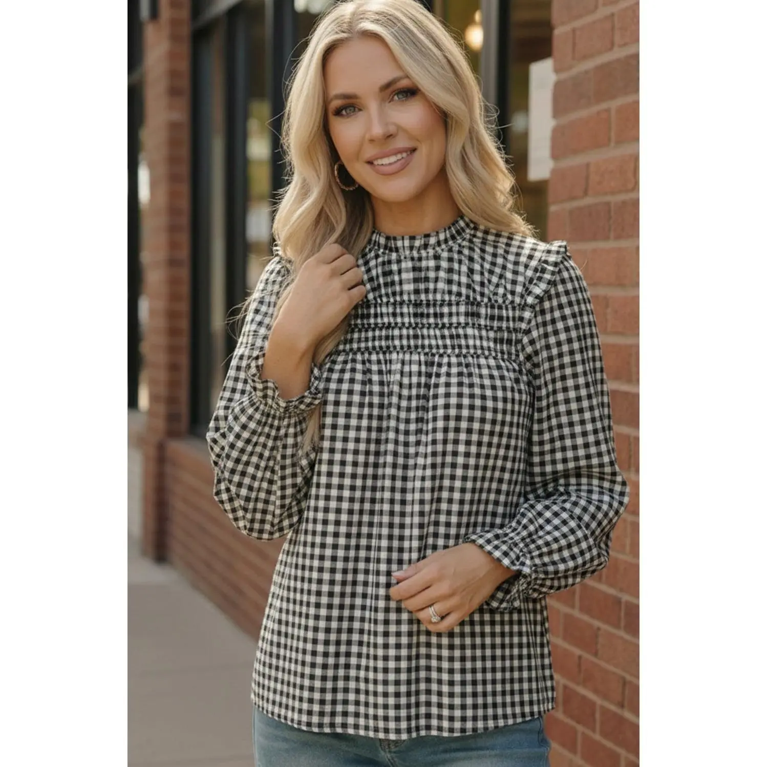 Wildwood Check White Smock