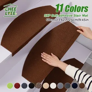 8 pieces modern stair mats, self-adhesive anti-slip carpet stair treads, indoor children and elderly anti-slip stair mats, 2 cm X 60 cm, detachable and washable, pet protection mats, half-round floor mats, DIY free design